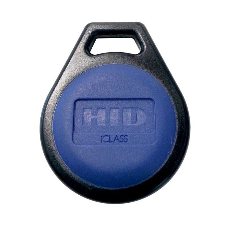 HID iClass Key Duplication Service - A close-up of an iClass key fob with a numbered back, offering secure and reliable duplication services.